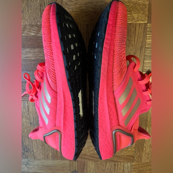 Pre-owned Womens Adidas Ultraboost 2020 Signal Pink Gold Lace Up Size 6.5 - Picture 4 of 7